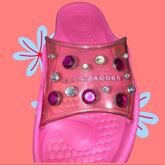 Marc Jacobs Pink Diamond Slides Size 9 - Picture 2 of 7
